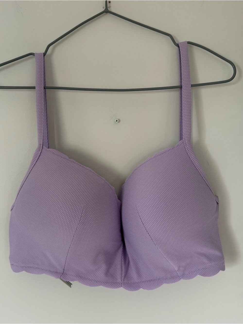 H&M Lilac Textured Swim Bikini Top Size 38 D